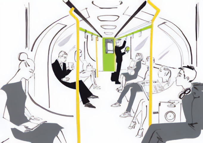 Illustration of London tube train